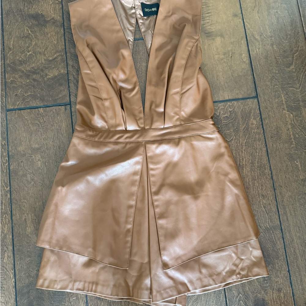 DO+BE Brown Faux Leather Romper